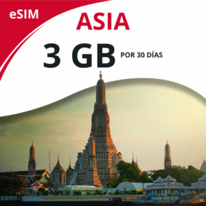 Paquete Asia 3GB x 30 Días